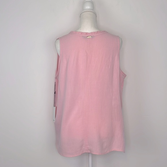 JoFit Pink Ruffle Popover Linen Blend Sleeveless Top. Size XXL. NWT. - Picture 7 of 12